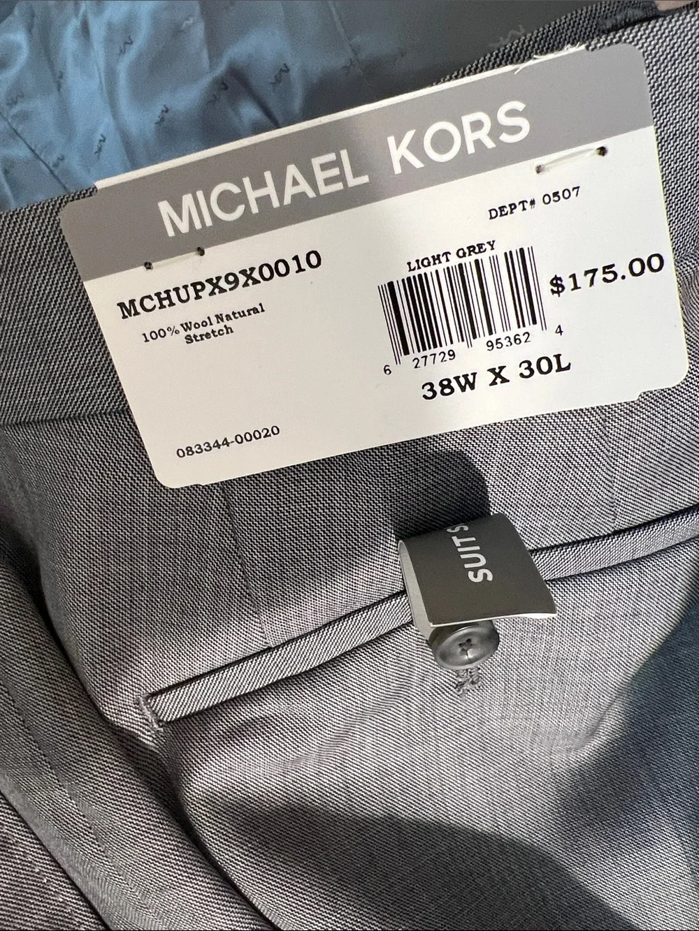 Michael Kors Men's Light Gray Plaid Two-Button Blazer and pants set